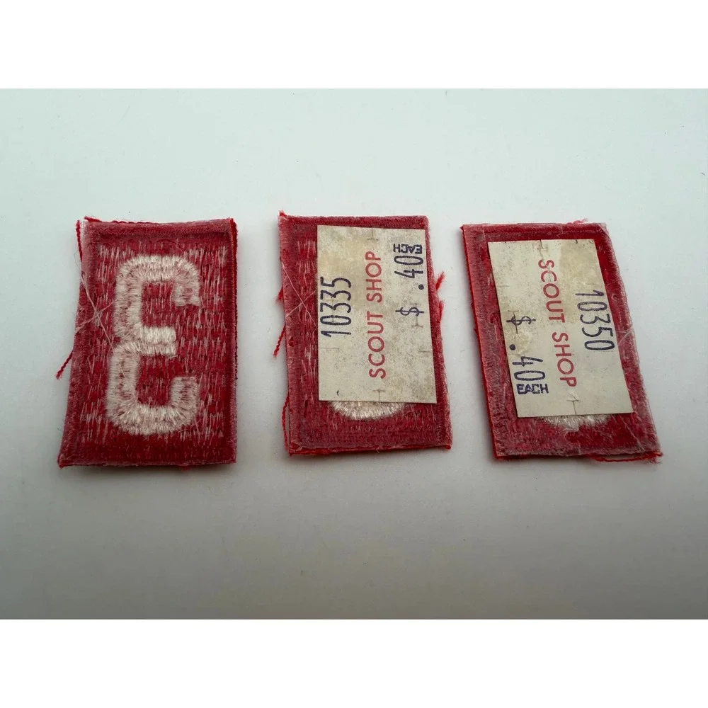 Vintage Boy Scout BSA Red White Troop Number Patches 3 3 9 Set of 3 Sew On